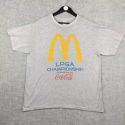 McDonald's Gildan T Shirt Men's Large Grey Coca Cola Short Sleeve Graphic  • £8.98