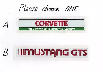 Victa Corvette & Mustang GTS Vintage Mower Repro Decals • $7