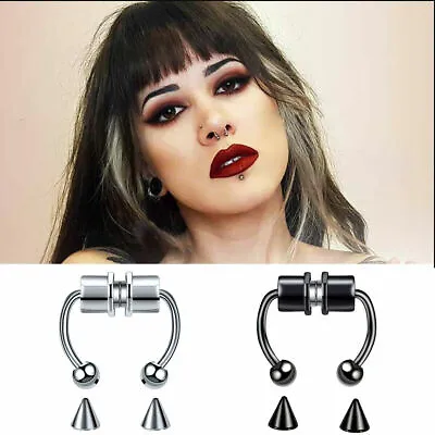 Magnetic Nose Ring Non-Piercing Fake Septum Segment Helix Tragus Faux Clicker UK • £2.99