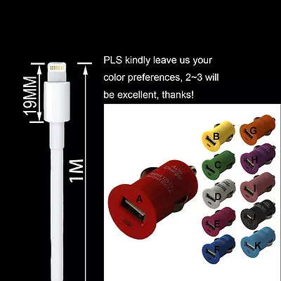 ONE USB Car Charger With Cable For IPhone Xs/x/8/7/6S/6/5/5S/5C • $12.50