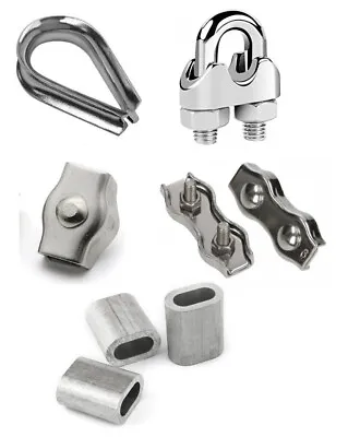 Wire Rope Clamp Thimble Simplex Duplex U Bolt Grip Clips 316 A4 Stainless Steel • £189.98