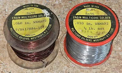 2 RARE SN96 Ersin Multicore Alloy Solder TV/Radio .010 Dia ~ 15.7 Total Ounces  • $15.99