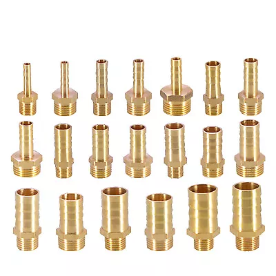 £4.32 • Buy 1/8  - 3/8  BSP Taper Thread X Hose Tail Male Brass Pipe Fittings Fuel Gas Water