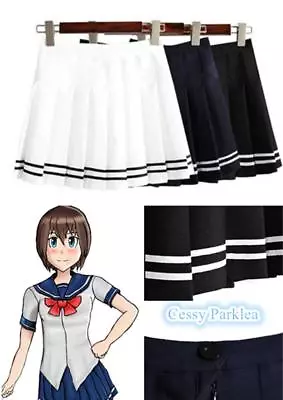 Girls Women Japanese College School Uniform Short JK Sailor Solid Pleated Skirt • $17.95