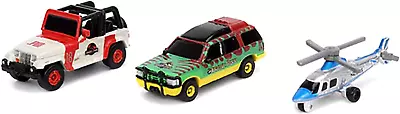 Jada Toys Jurassic Park - Nano Hollywood Ride 1:65 Scale Diecast Vehicles 3 Pack • $23.94