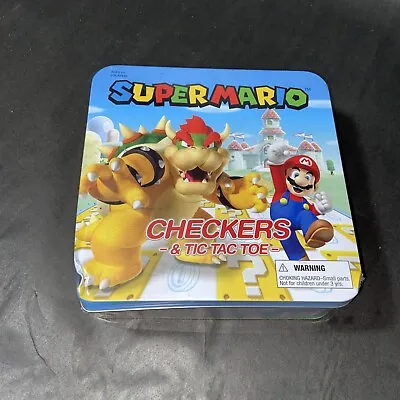 Nintendo Super Mario Vs. Bowser Checkers & Tic Tac Toe Game Tin Sealed • $14.99