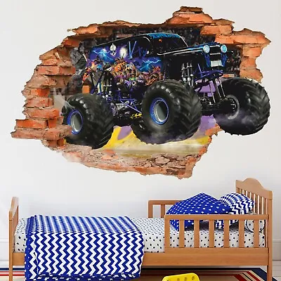 Monster Truck 3D Wall Decal Monster Truck Wall Sticker Spots Car Decor • $38.75