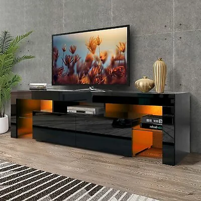 $179.99 • Buy High Gloss TV Stand Cabinet Media Console Table Entertainment Center For 80'' TV