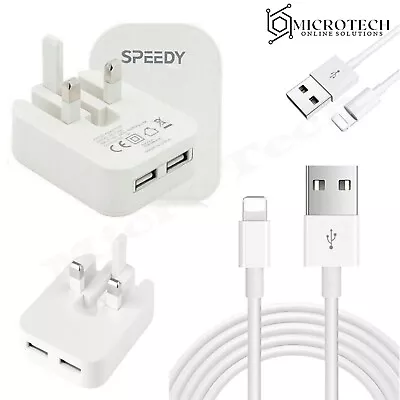 Universal CE Charger Plug USB Sync Cable For IPhone 12 11 XS PRO MAX 6/7/8 IPad • £5.99
