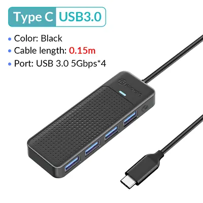 $9.49 • Buy PHIXERO USB HUB 3.0 4-Port Splitter USB C HUB Adapter Expansion Dock 15cm