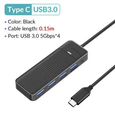 $9.49 • Buy PHIXERO USB HUB 3.0 4-Port Splitter USB C HUB Adapter Expansion Dock 15cm