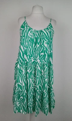 £7.99 • Buy Women's M&S Dress Size 14 White Green Zebra Print Sundress Used F2