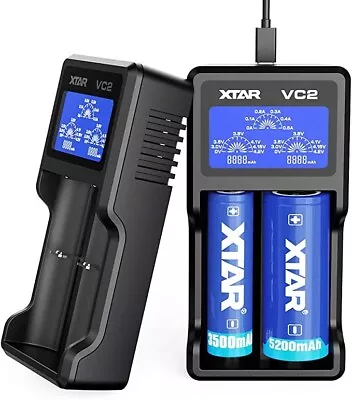 XTAR VC2 Premium UB Charger W/LCD Creen Display (MC Eries Upgrade)18350 18500 18 • £21.99