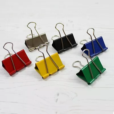 £3.20 • Buy Bulldog Foldback Clips 41mm Letter & Binder In 7 Coloured Options 6 12 18 Clips