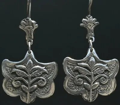 Mexican Taxco Jewelry Sterling Silver Flowers Earrings - Frida Kahlo Style • $42.49