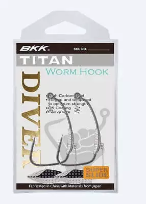 Brand New - BKK Titan Diver Weighted Weeless Worm Fishing Hook - Choose Size • $13.95