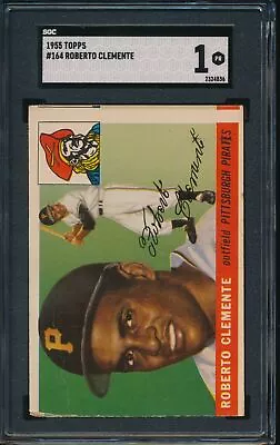 1955 Topps Roberto Clemente Rookie #164 SGC 1 -4836 • $1199