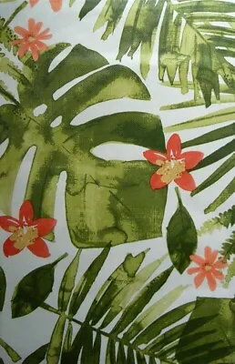 $19.68 • Buy Tropical Rainforest Leave Vinyl Flannel Umbrella Tablecloth Hole Zipper Var Size
