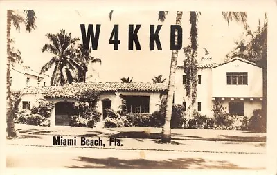 W4KD 3145 Pine Tree Drive Miami Beach QSL Real Photo Postcard • $7.99