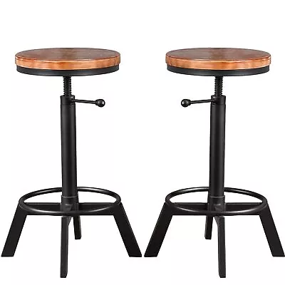 Industrial Bar Stools (Set Of 2) Counter Height Adjustable 24-27.5inch Vintag... • $115.69