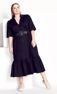 Refinity By City Chic Ladies Serene Midi Dress Size 14 XS Colour Black • $29.99
