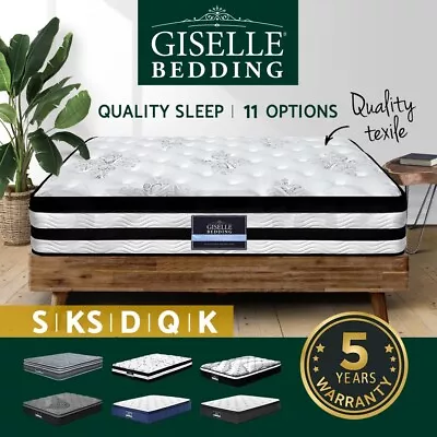 Giselle Bedding Mattress Queen Double King Single Memory Foam Firm Pocket Spring • $159.95