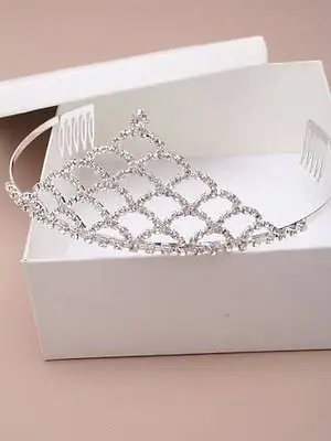 Gorgeous New Boxed Combed Crystal Peaked Tiara Bridal Bridesmaid Prom Headpiece • £4