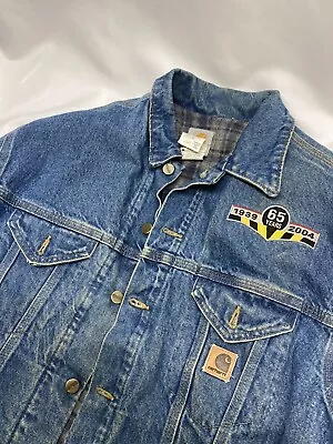 Vintage Carhartt Denim Trucker Jacket Men’s Size Medium Blanket Lined J11DST • $70