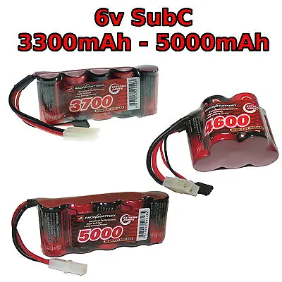£20.75 • Buy 6V 3300-5000mAh SubC SC Premium Racing RC NiMh Battery Pack + Custom Connector
