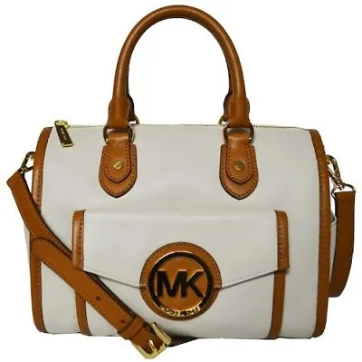 🌞michael Kors Margo Vanilla Luggage Brown Leather Satchel Crossbody Bag🌺nwt! • $185.99