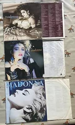 Madonna – True Blue + Like A Virgin + The First Album Vinyl LPs. Job Lot. • £17.99
