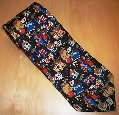 School Teacher's Cartoon Children Silk Neck Tie 57'  Long X 3.75  Wide (D815) • $10