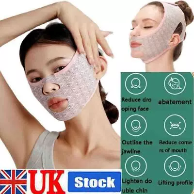 V-line Slim Face Chin Cheek Lift-Up Shaper Slimming Mask Anti Wrinkle Strap Band • £4.99