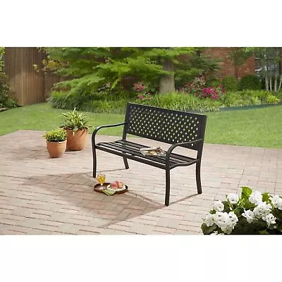 Mainstays Outdoor Durable Steel Bench - Black • $110