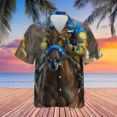 American Pharoah Horse Racing Unisex Hawaiian Shirt Full Size S-5XL • $28.49