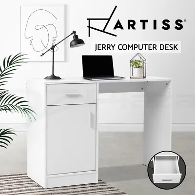 Artiss Computer Desk Drawer Cabinet Home Office Study Table White 100CM • $79.95