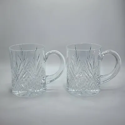 Set Of 2 Paul Sebastian Pineapple Fan Crystal Mugs Glasses 12oz Vintage • $14.99