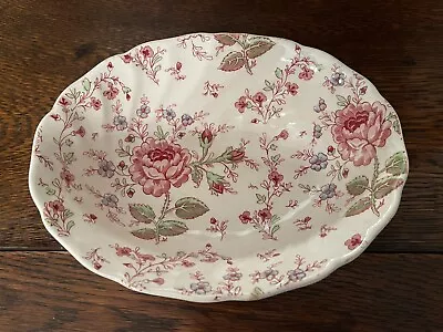 Vintage Johnson Brothers Rose Chintz Pink Oval Serving Dish Bowl 9  • $23.99