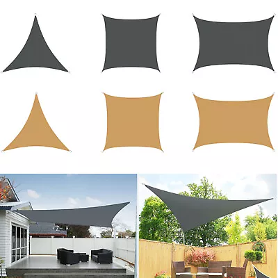 Sun Shade Sail Waterproof 99% UV Block Protect Canopy Triangle Square Rectangle • $49.99