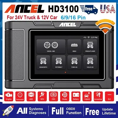 Heavy Duty Truck All System Engine Diagnostic Tool ABS Scanner Fit For Kenworth • $349.59