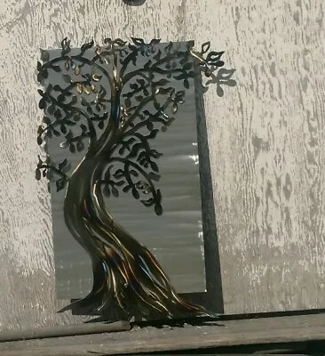 Metal Wall Tree Art Hanging With Rustic Torched Finish Olive Tree Large Art Work • $225