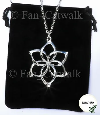 Galadriel Flower Necklace Silver LOTR Lord Of The Rings Hobbit Elven Nenya LRG • £12.99