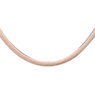 Silver Herringbone Chain Bracelet Rose Gold Over 925 Sterling Size 7.5 Inches • £15.99