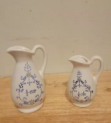 Vintage Davar Originals Japan Ceramic Measuring Cups Lot Of 2 - Unique • $25