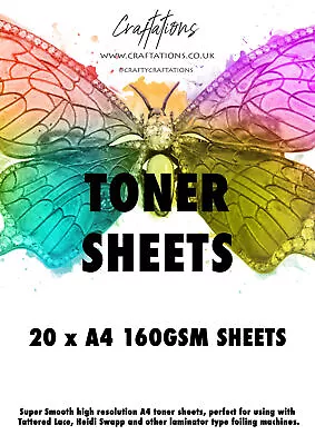 160gsm Foiling Toner Sheets Works With Tattered Lace Foiling Machine Or Similar • £7.99