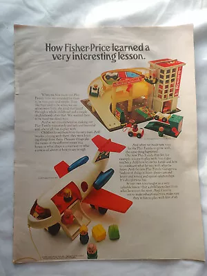 VTG 1970 Orig Magazine Ad Fisher Price Little People Toys Learned A Lesson • $10