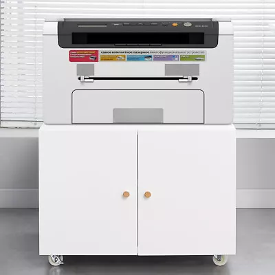 2-Door Mobile File Cabinet With 4 WheelsOffice Furniture Copier Cabinet 17.7 H • $95.99