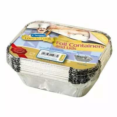 Small Foil Food Container Tray & Lid Roasting BBQ Takeaway Oven Trays Lids Cook • £5.09