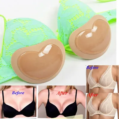 £3.89 • Buy Push Up Bra Pads Silicone Gel Breast Enhancers Bikini Chicken Fillets Inserts UK