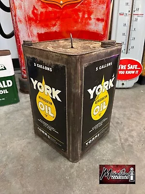 1930's YORK / BORG WARNER 5 Gallon Oil Can - Gas & Oil • $100
